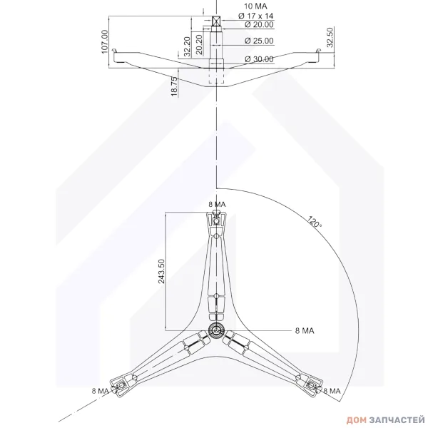Крестовина барабана для стиральной машины Самсунг DC97-15971A