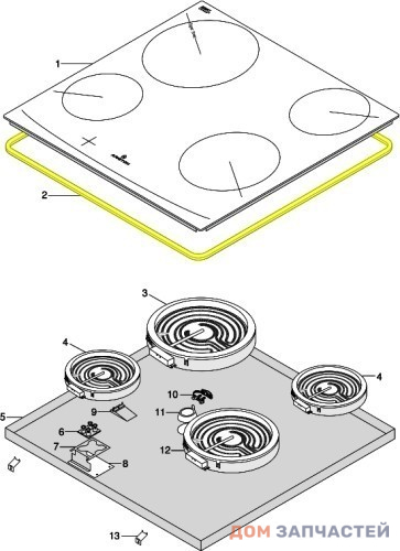 Уплотнительная резинка для варочной поверхности Indesit 316995