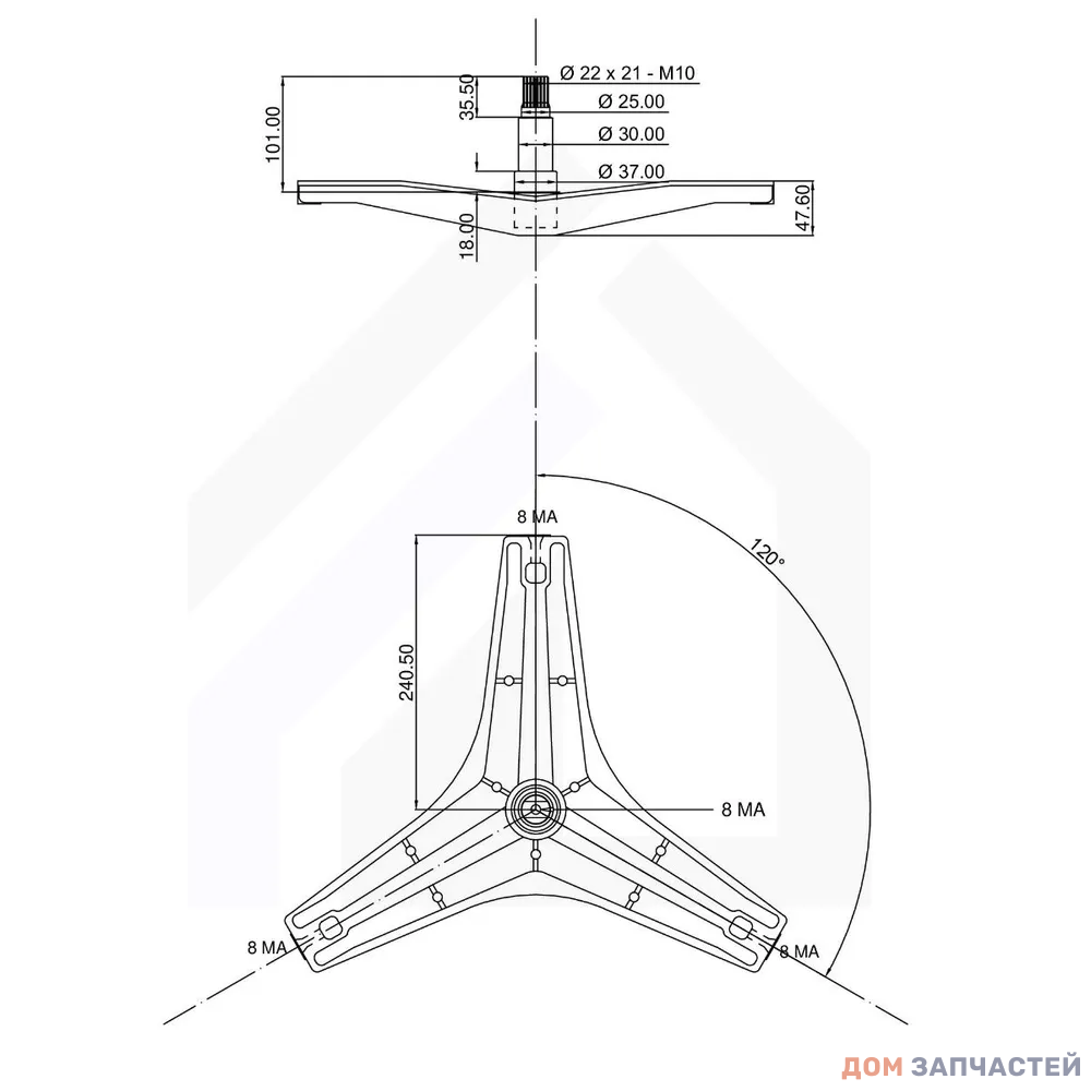 Крестовина барабана стиральной машины LG EBI cod. 727