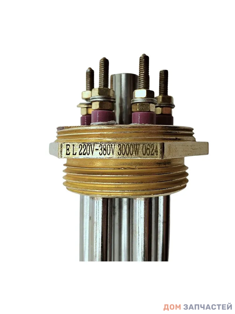 Блок ТЭНов 3000 вт(1000 Вт*3), G1" 1/2 (48 мм), для водонагревателя напольного типа, длина 280 мм