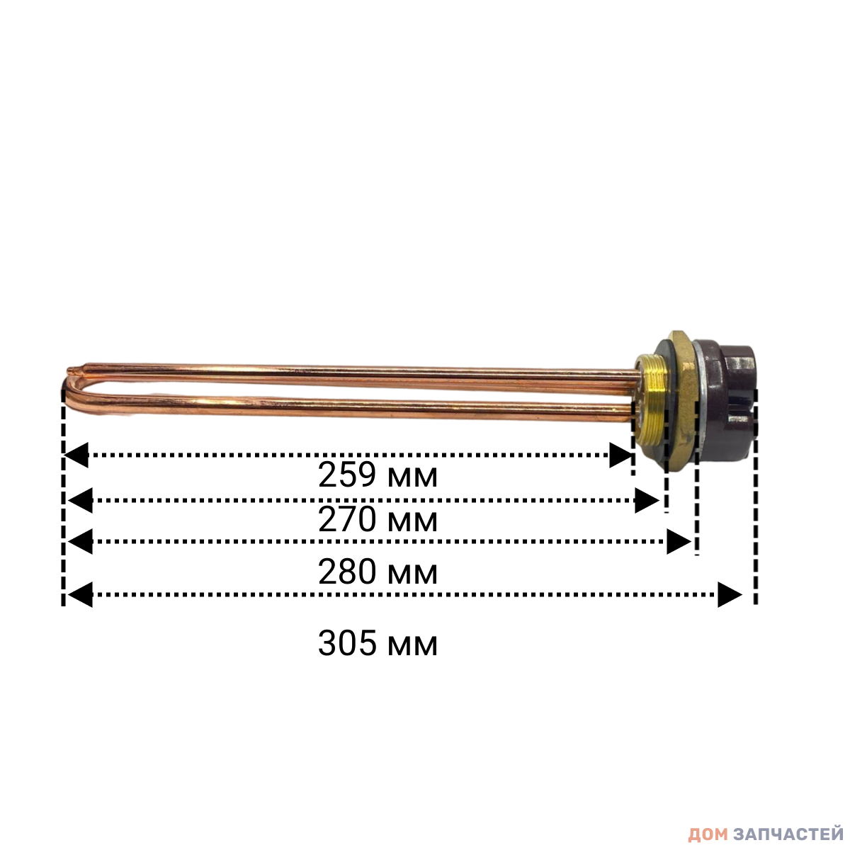 Тэн 2500W, 220V резьба G 1 1/4" (D-42мм) с терморегулятором (Аристон)