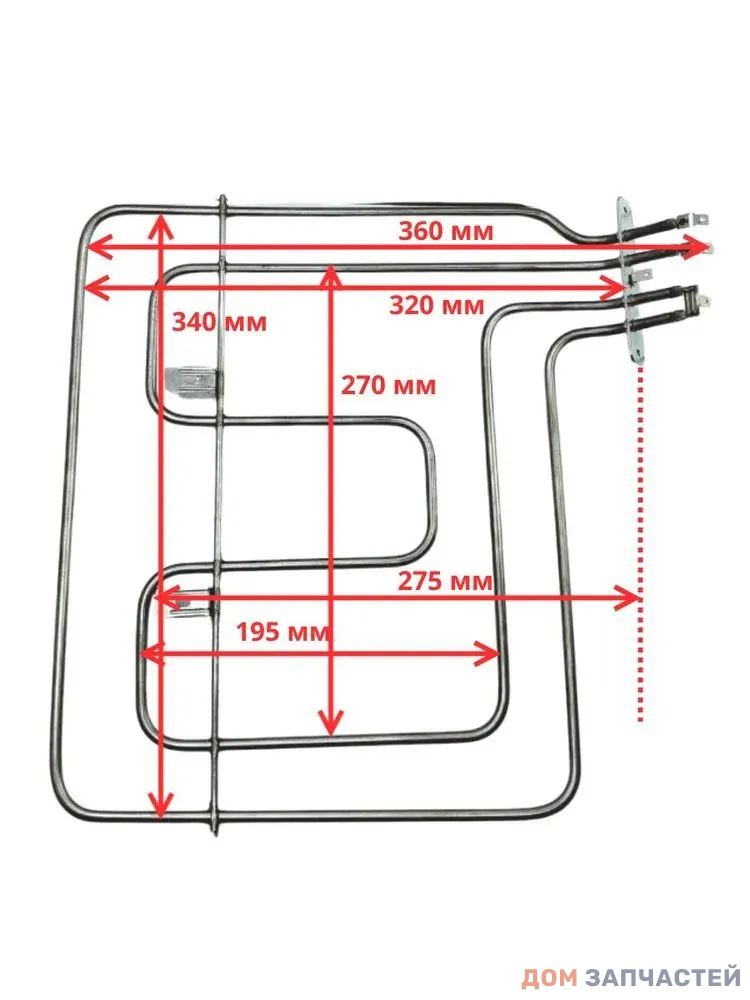  Нагревательный элемент (ТЭН) верхний для духового шкафа Beko/ 2200 W, 360*340 мм