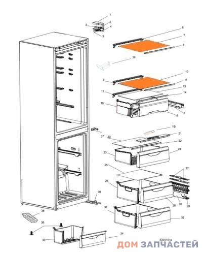 Стеклянная полка для холодильника Ariston, Indesit