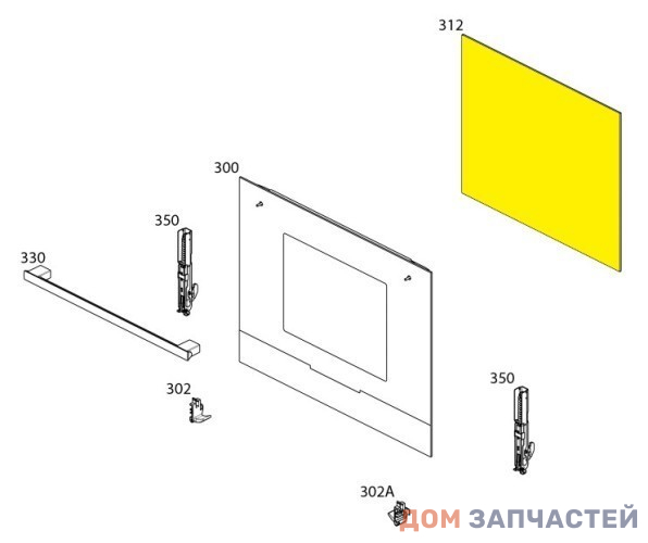 Стекло двери для духового шкафа Electrolux, Zanussi, AEG