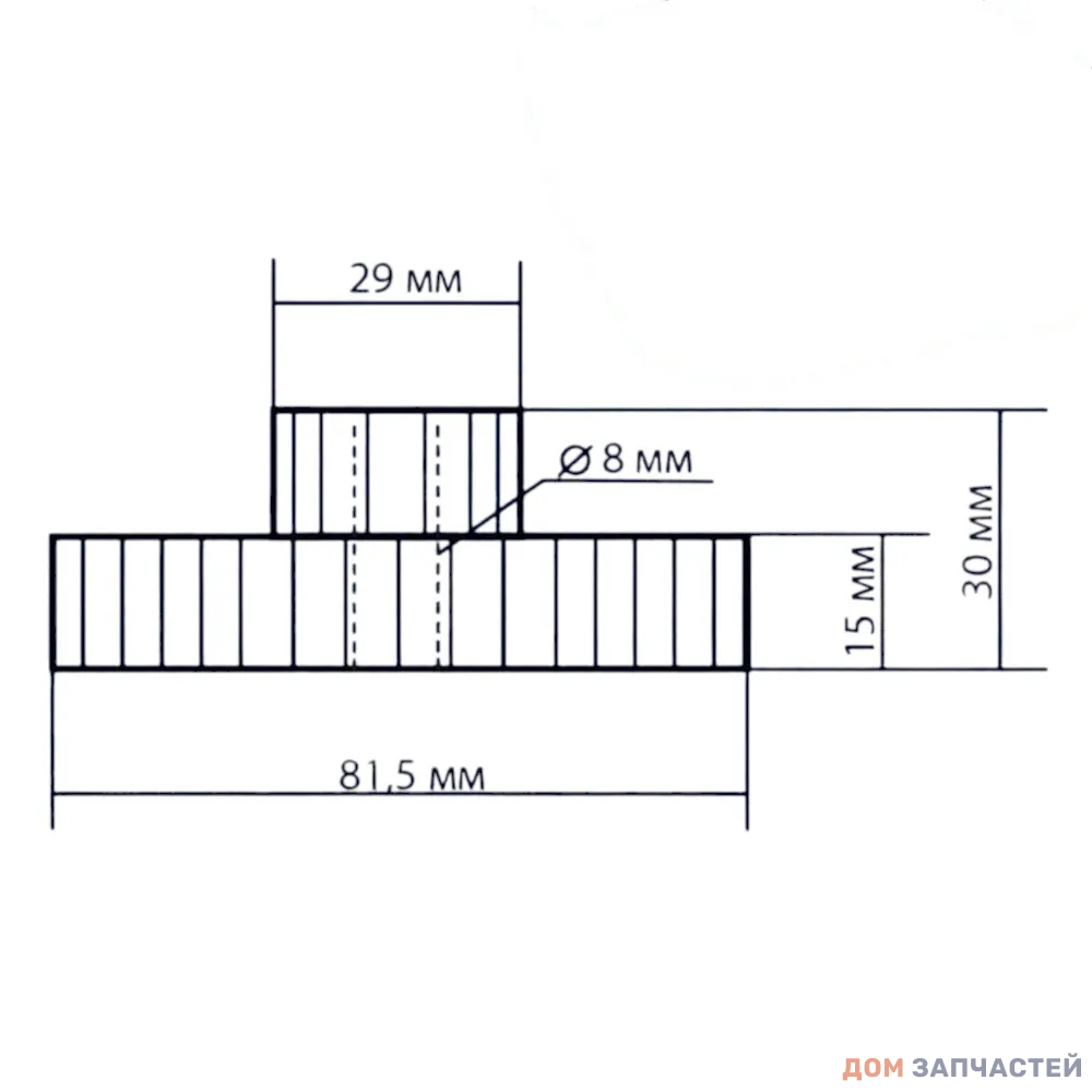 Шестерня для мясорубки Polaris, Д-82/28мм, зубья 46/15шт. (Прямой/прямой)