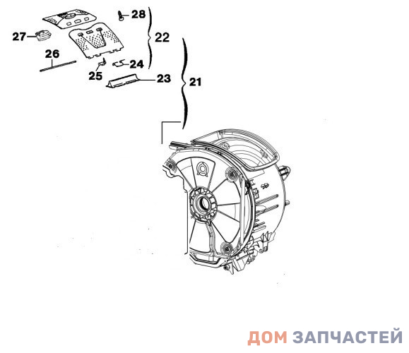 Бак в сборе с барабаном для стиральной машины Electrolux, Aeg