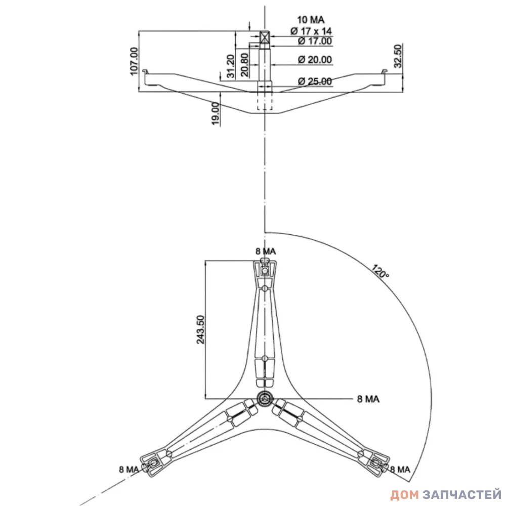  Крестовина для стиральной машины Samsung(Самсунг) DC97-15182A, EBI 741