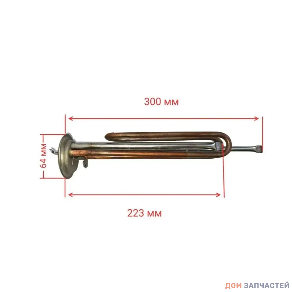 ТЭН 2 кВт для водонагревателя Ресанта BH-B, BH-A, комплект с анодом и прокладкой