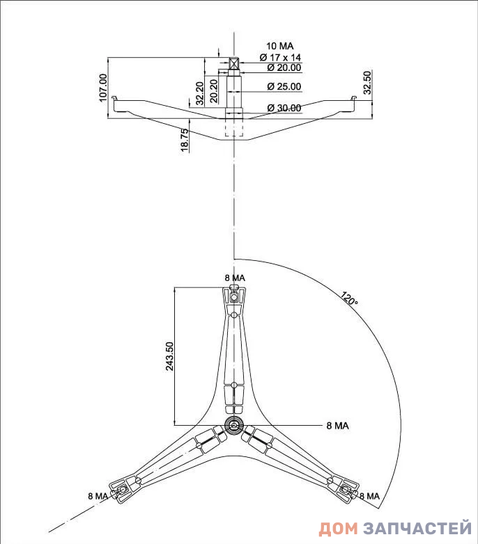 Крестовина барабана для стиральной машины Самсунг DC97-15971A