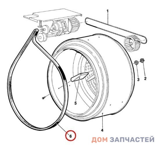 Ремень для сушильной машины Electrolux, Zanussi, AEG 1951 H5