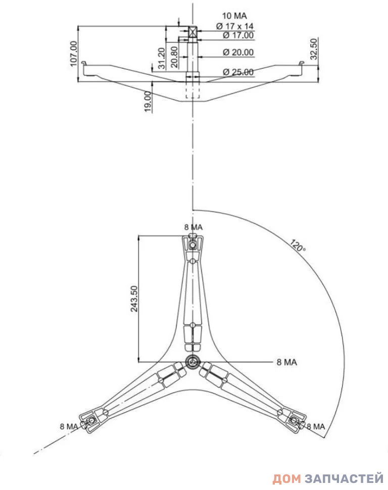 Крестовина барабана для стиральной машины Samsung DC97-15182A