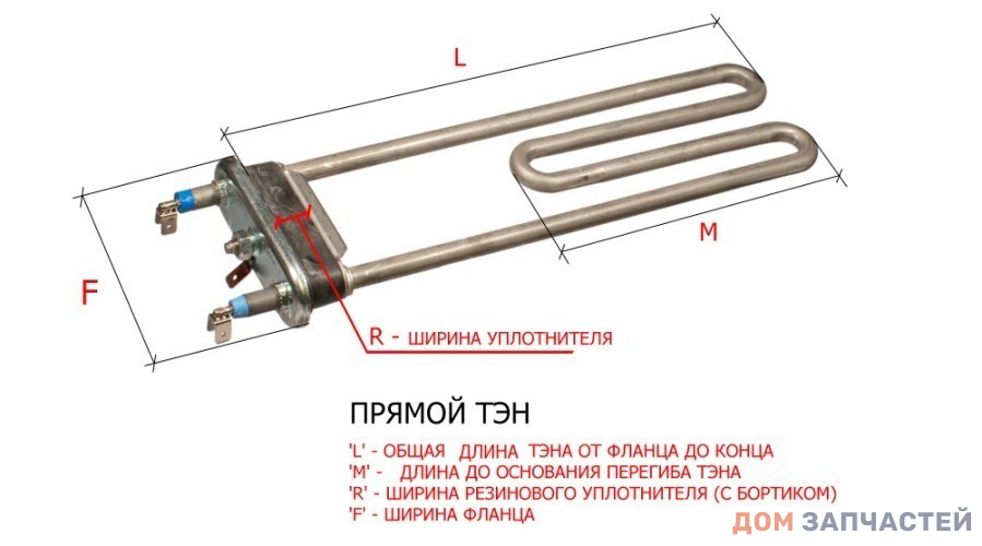 Нагревательный элемент для стиральной машины Ariston, Indesit, Samsung 2000W