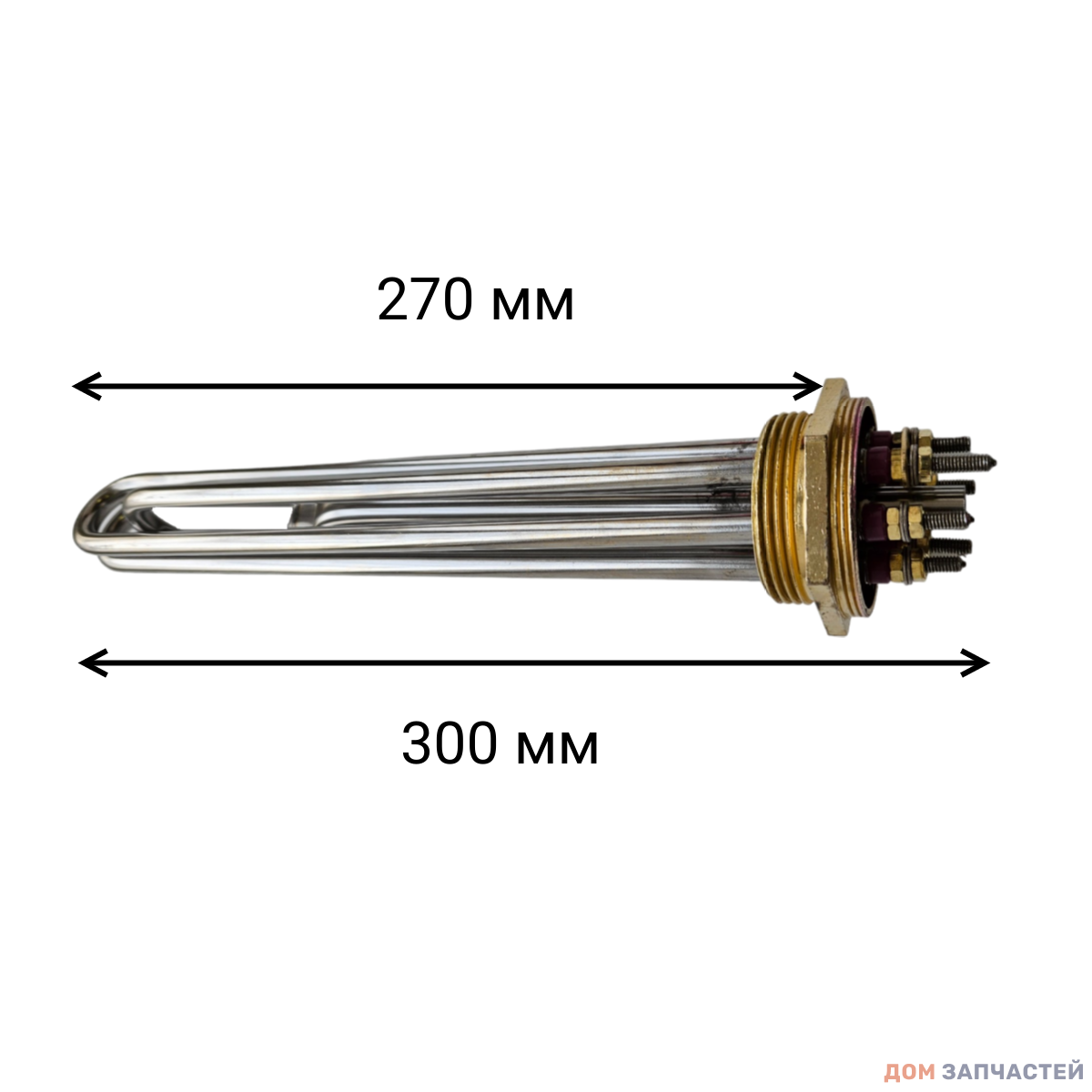 Блок ТЭН 4500Вт (1500 Вт*3), G1" 1/2 (48 мм), длина 270 мм