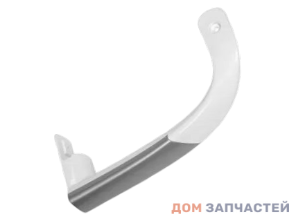 Ручка двери для холодильника Beko L-215 мм, верхняя левая, белая с серебристой вставкой 4326380900