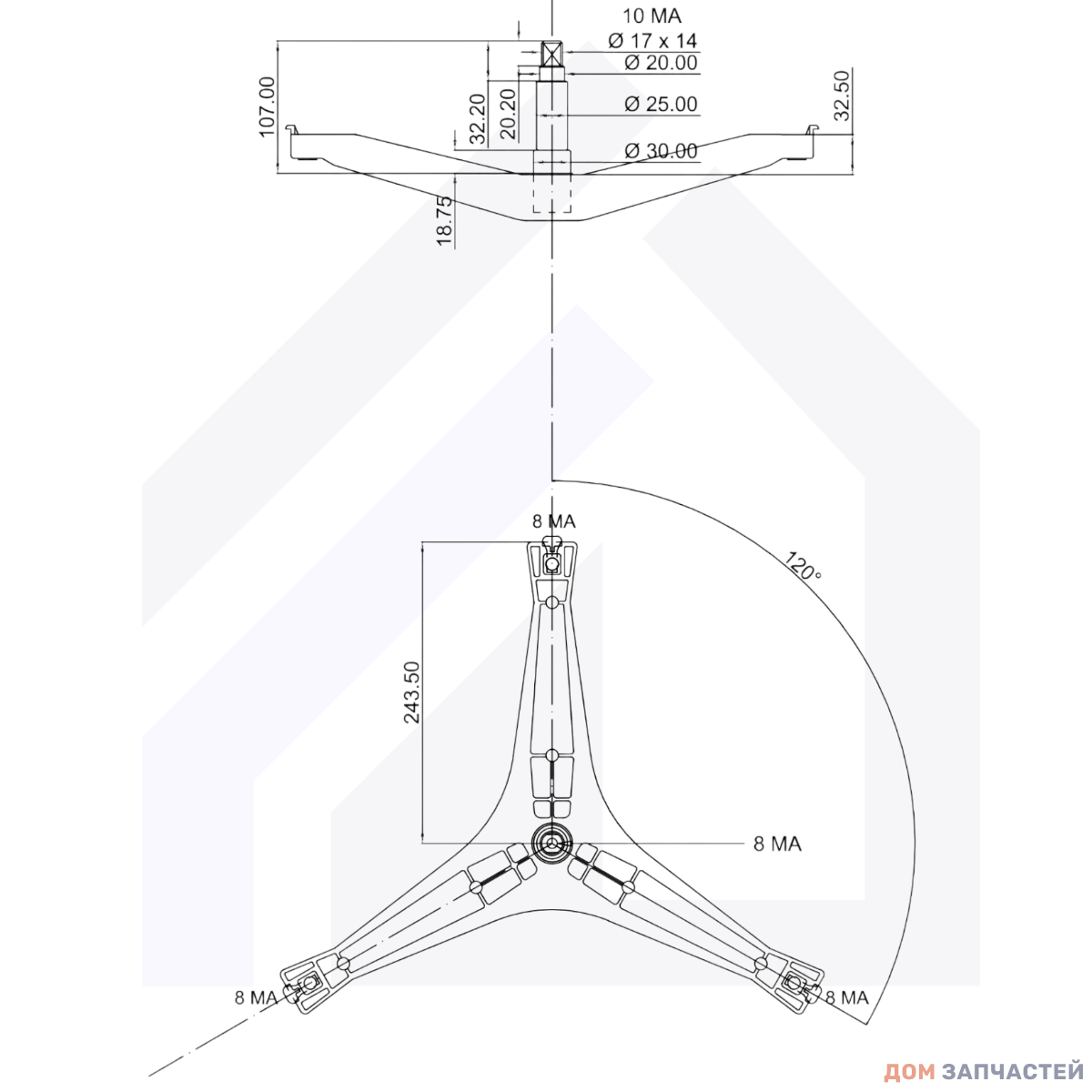 Крестовина барабана для стиральной машины Самсунг DC97-15971A