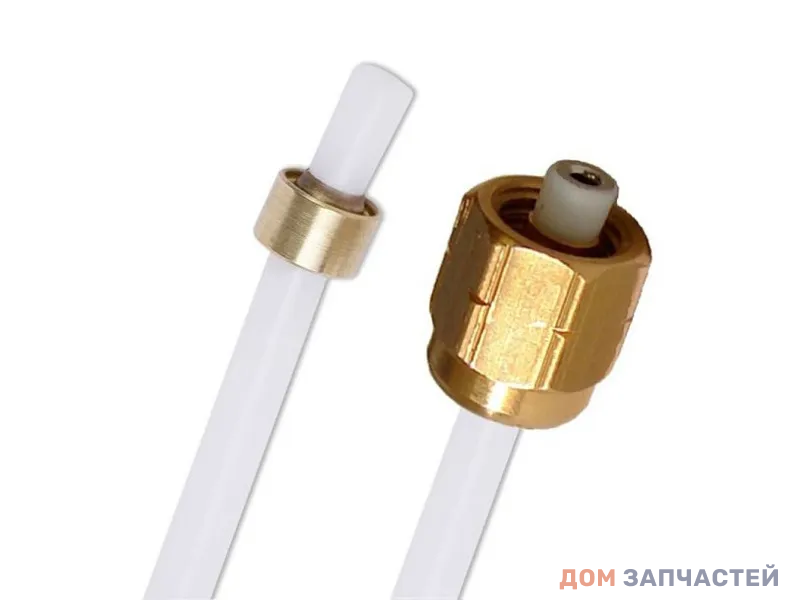 Трубка тефлоновая для пара 460 мм, скоба-гайка, для кофемашин Делонги 5513219871