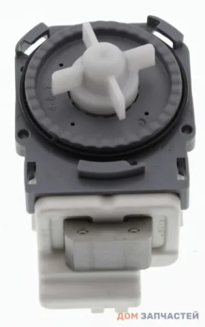 Насос для стиральной машины 30W на 3 защелках, контакты назад под фишку AEG, Electrolux, Zanussi, Indesit, Ariston, Whirlpool