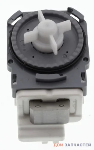 Насос для стиральной машины 30W на 3 защелках, контакты назад под фишку AEG, Electrolux, Zanussi, Indesit, Ariston, Whirlpool