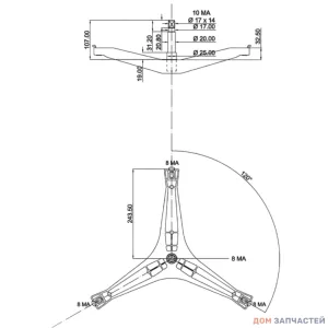 Крестовина для стиральной машины Samsung(Самсунг) DC97-15182A, EBI 741